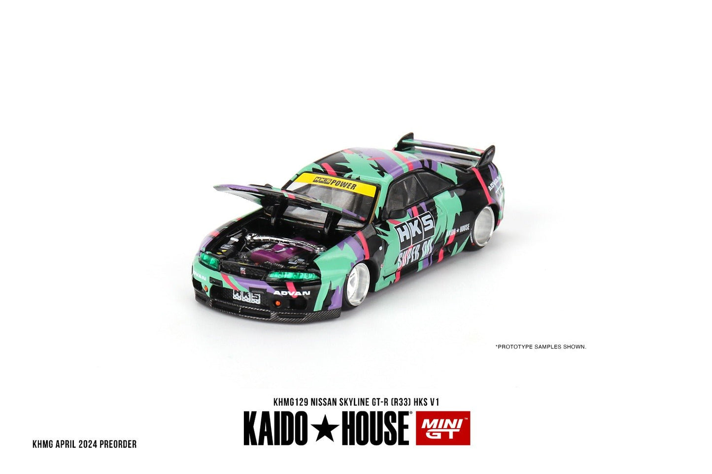 [PREORDER] Kaido House X MINI GT - NISSAN SKYLINE GT-R R33 HKS V1 DIECAST SCALE MODEL CAR - KHMG129 - MODEL CAR UKMODEL CAR#INNO64##TARMAC##diecast_model#