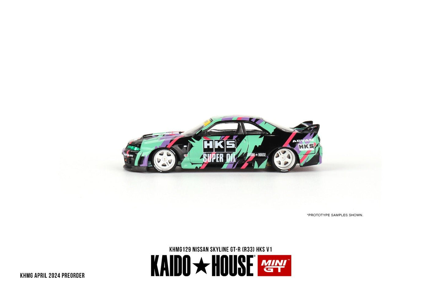 [PREORDER] Kaido House X MINI GT - NISSAN SKYLINE GT-R R33 HKS V1 DIECAST SCALE MODEL CAR - KHMG129 - MODEL CAR UKMODEL CAR#INNO64##TARMAC##diecast_model#