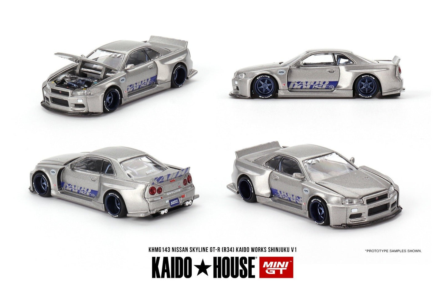 [PREORDER] Kaido House X MINI GT - NISSAN SKYLINE GT - R R34 KAIDO WORKS SHINJUKU V1 DIECAST SCALE MODEL CAR - KHMG143 - MODEL CARS UKMODEL CAR#INNO64##TARMAC##diecast_model#