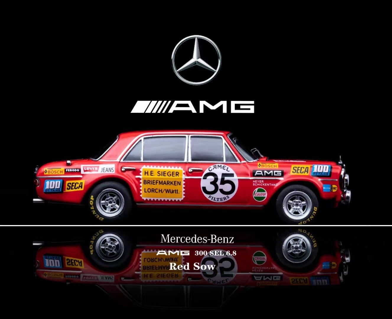 [ PREORDER ] Liberty 64 - 1/64 Mercedes-Benz 300SL 6.8 AMG Red Pig#35 diecast model - MODEL CAR UKMODEL CAR#INNO64##TARMAC##diecast_model#