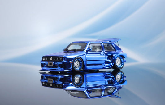 [ PREORDER ] Liberty64 - 1/64 Golf Mk2 The 2nd generation KS Concept modded version diecast model car - Chrome blue - MODEL CARS UKMODEL CAR#INNO64##TARMAC##diecast_model#