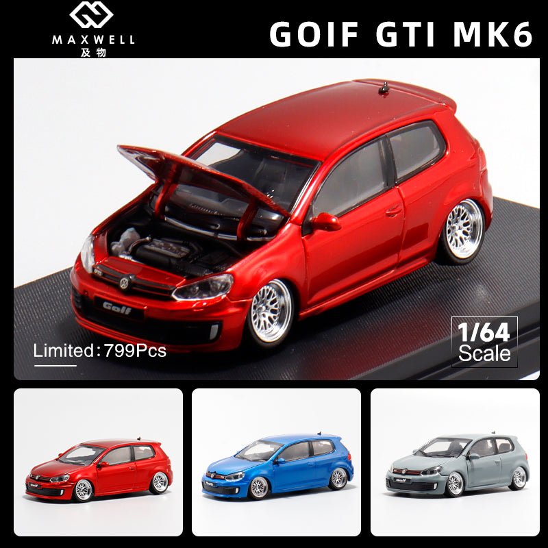 [PREORDER] Maxwell - 1:64 GOLF GTI MK6 Diecast model car - Metal red Lowride - MODEL CARS UKMODEL CAR#INNO64##TARMAC##diecast_model#