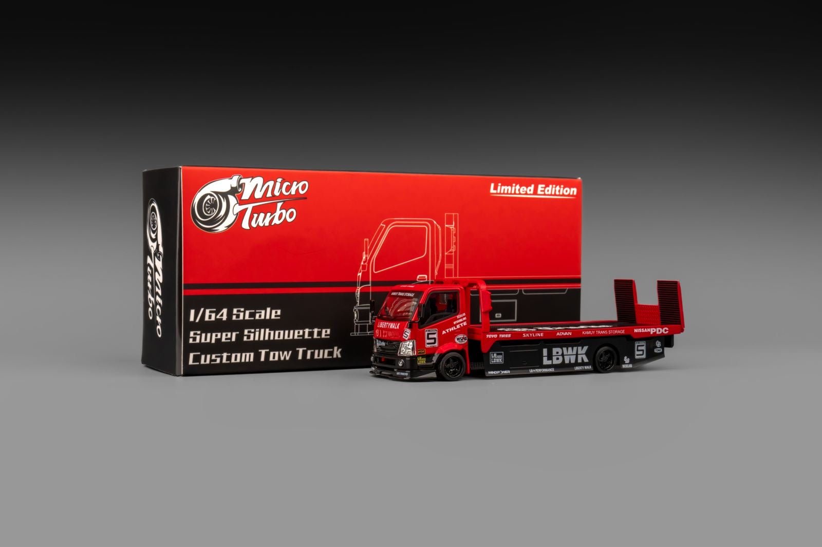 [PREORDER] Micro Turbo - 1/64 Fully floor - standing flatbed trailer Super Silhouette Metallic Red diecast model car - MODEL CARS UKMODEL CAR#INNO64##TARMAC##diecast_model#