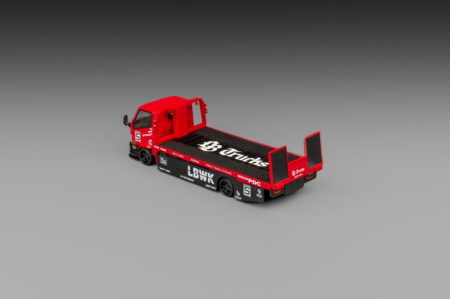 [PREORDER] Micro Turbo - 1/64 Fully floor - standing flatbed trailer Super Silhouette Metallic Red diecast model car - MODEL CARS UKMODEL CAR#INNO64##TARMAC##diecast_model#