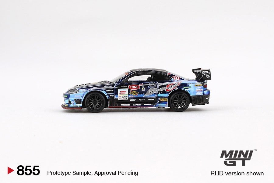 [PREORDER] Mini GT - 1/64 2023 Nissan Silvia S15 D - MAX #70 D - MAX Racing 2023 D1 Grand Prix, blue/black - MGT00855 - R - MODEL CARS UKMODEL CAR#INNO64##TARMAC##diecast_model#