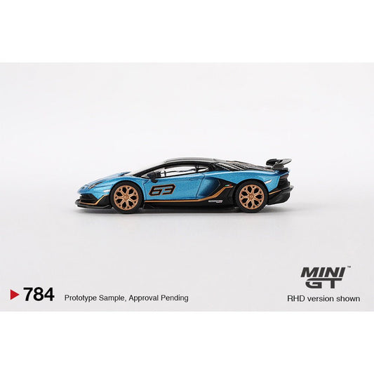 [PREORDER] Mini GT - 1/64 LAMBORGHINI AVENTADOR SVJ 63 BLU AEGIR RHD DIECAST SCALE MODEL CAR - MGT00784 - R - MODEL CARS UKMODEL CAR#INNO64##TARMAC##diecast_model#