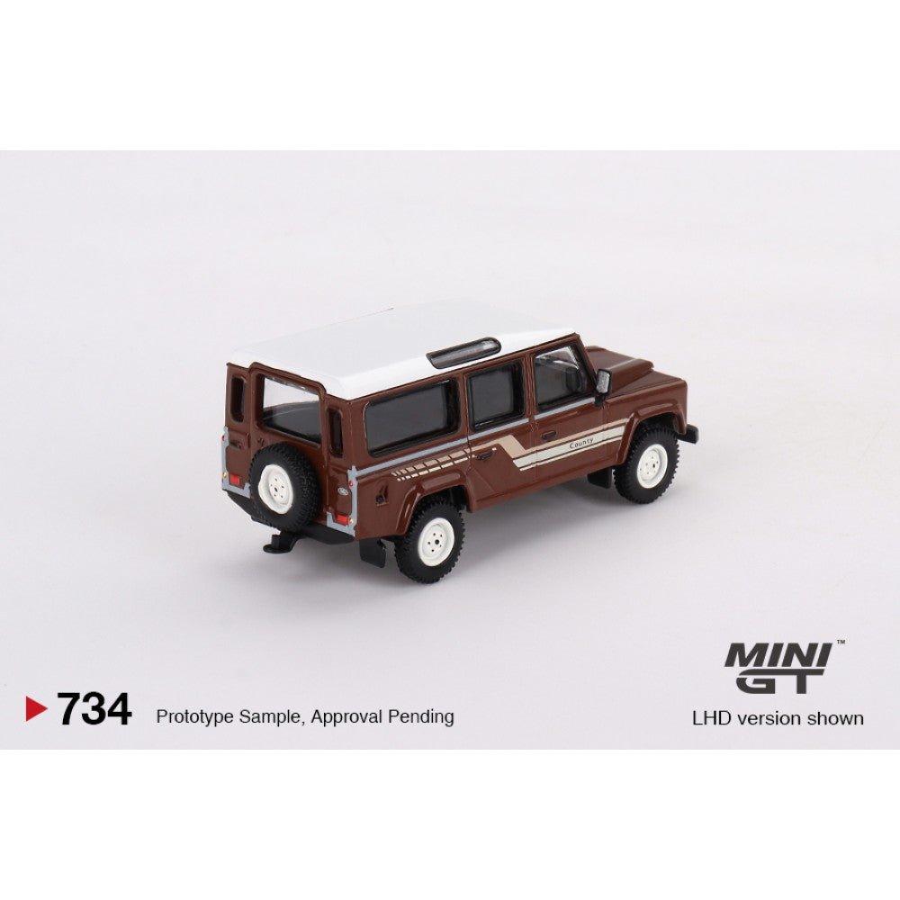 [PREORDER] Mini GT 1/64 Land Rover Defender 110 1985 County Station Wagon Russet Brown LHD - MODEL CAR UKMODEL CAR#INNO64##TARMAC##diecast_model#