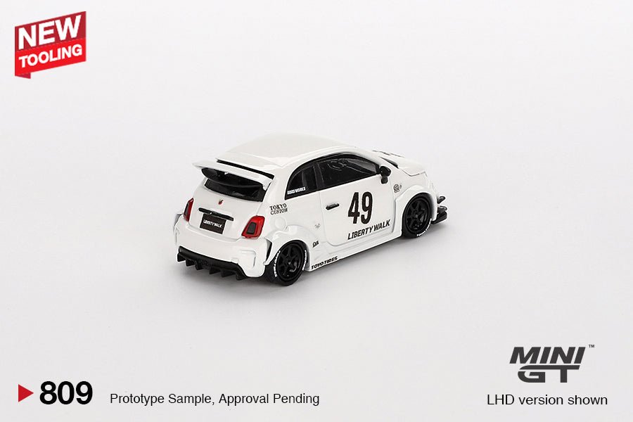 [PREORDER] Mini GT - 1/64 LB - WORKS X ABAS WORKS ABARTH 595 GARA WHITE LHD DIECAST SCALE MODEL CAR - MGT00809 - L - MODEL CARS UKMODEL CAR#INNO64##TARMAC##diecast_model#