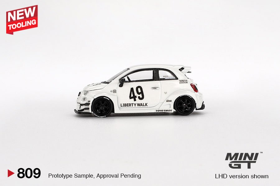 [PREORDER] Mini GT - 1/64 LB - WORKS X ABAS WORKS ABARTH 595 GARA WHITE LHD DIECAST SCALE MODEL CAR - MGT00809 - L - MODEL CARS UKMODEL CAR#INNO64##TARMAC##diecast_model#