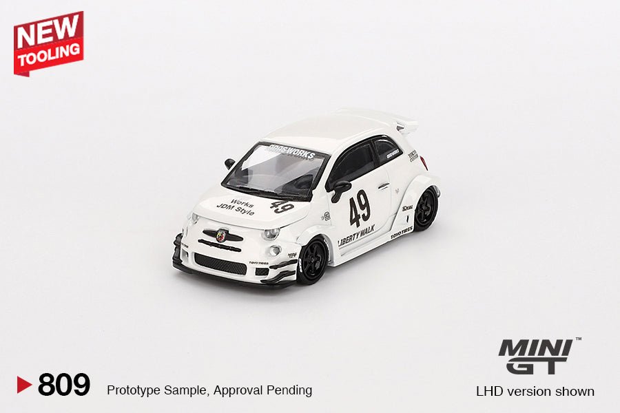 [PREORDER] Mini GT - 1/64 LB - WORKS X ABAS WORKS ABARTH 595 GARA WHITE LHD DIECAST SCALE MODEL CAR - MGT00809 - L - MODEL CARS UKMODEL CAR#INNO64##TARMAC##diecast_model#