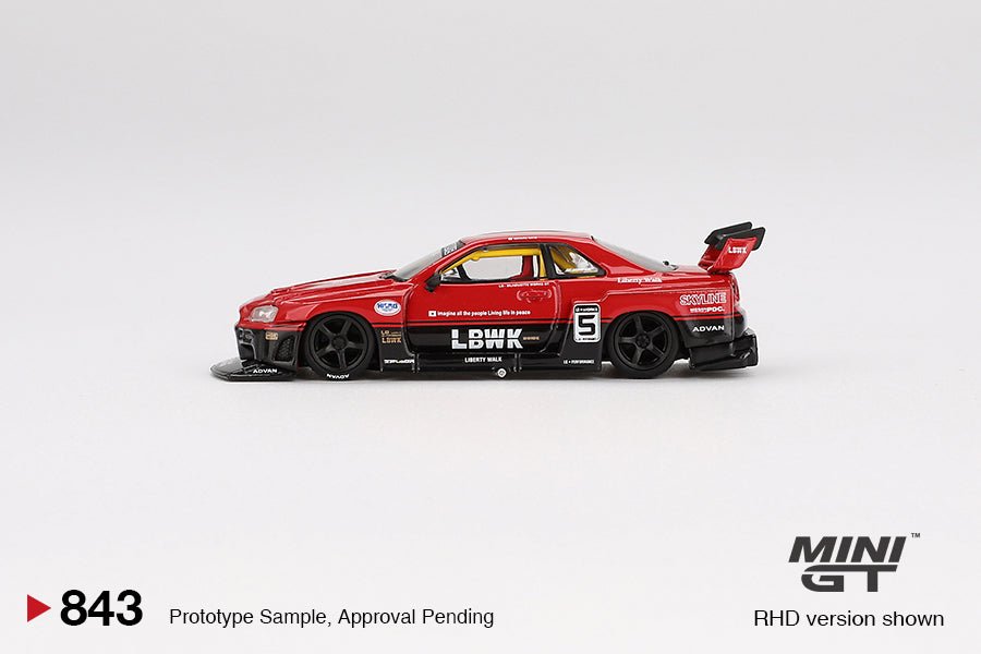 [PREORDER] Mini GT - 1/64 Nissan LB - ER34 Super Silhouette SKYLINE ADVAN Red Black RHD DIECAST SCALE MODEL CAR - MGT00843 - R - MODEL CARS UKMODEL CAR#INNO64##TARMAC##diecast_model#