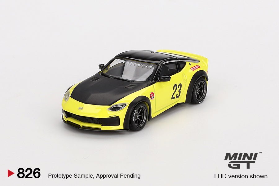 [PREORDER] Mini GT - 1/64 NISSAN Z LB NATION WORKS IKAZUCHI YELLOW (RHD) DIECAST SCALE MODEL CAR - MGT00826 - R - MODEL CARS UKMODEL CAR#INNO64##TARMAC##diecast_model#