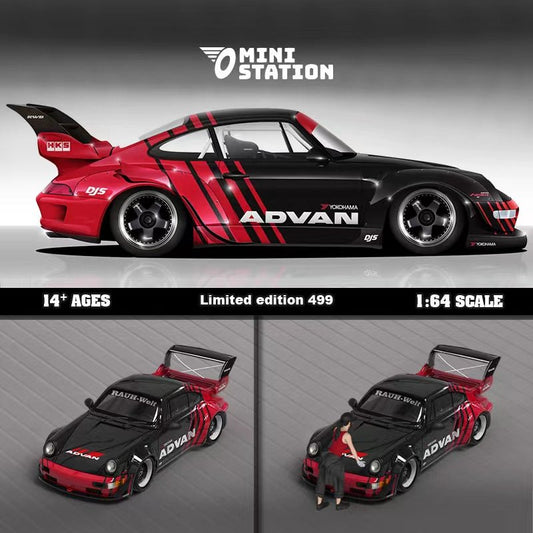 [ PREORDER ] Mini Station - 1:64 RWB 964 GT Wing - ADVAN - MODEL CARS UKMODEL CAR#INNO64##TARMAC##diecast_model#