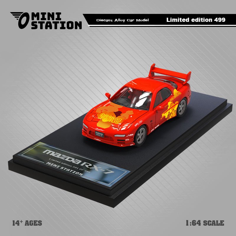 [ PREORDER ] Mini Station - 1/64 RX-7 Orange Fast & Furious diecast model - figurine ver (FIGURE + CAR ) - MODEL CAR UKMODEL CAR#INNO64##TARMAC##diecast_model#