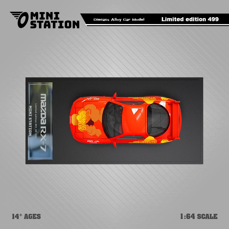 [ PREORDER ] Mini Station - 1/64 RX-7 Orange Fast & Furious diecast model - figurine ver (FIGURE + CAR ) - MODEL CAR UKMODEL CAR#INNO64##TARMAC##diecast_model#