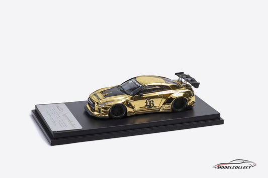 [ PREORDER ] MODEL COLLECT MC 1:64 - GT - R R35，LB 1.5 version Chrome Gold diecast model car - MODEL CARS UKMODEL CAR#INNO64##TARMAC##diecast_model#