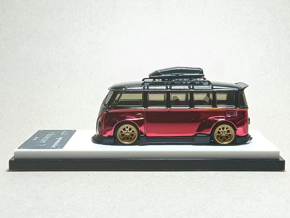 [ PREORDER ] MODEL COLLECT MC 1:64 - Volkswagen VW T1 BUS diecast model car - Chrome Red - MODEL CARS UKMODEL CAR#INNO64##TARMAC##diecast_model#