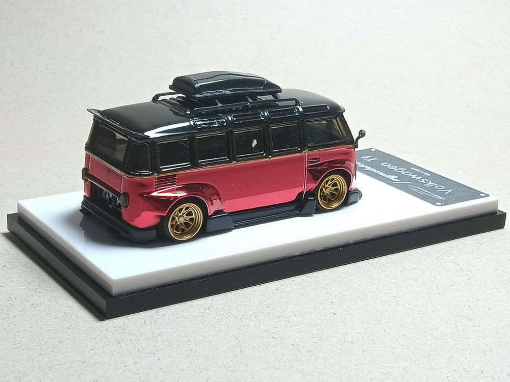 [ PREORDER ] MODEL COLLECT MC 1:64 - Volkswagen VW T1 BUS diecast model car - Chrome Red - MODEL CARS UKMODEL CAR#INNO64##TARMAC##diecast_model#