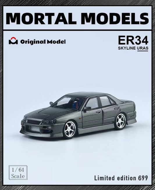 [ PREORDER ] Moetal*OM - 1/64 ER34 SKYLIN URAS diecast model - GREY - MODEL CARS UKMODEL CAR#INNO64##TARMAC##diecast_model#