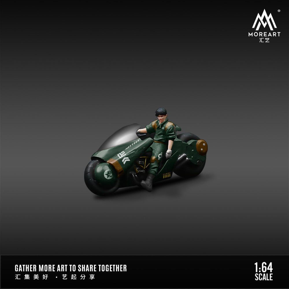 新作 MOREART 1/64 AKIRA バイクフィギュア　レッドブラック MoreArt 1:64 Motorcycle Akira Resin Gifts Display Collection