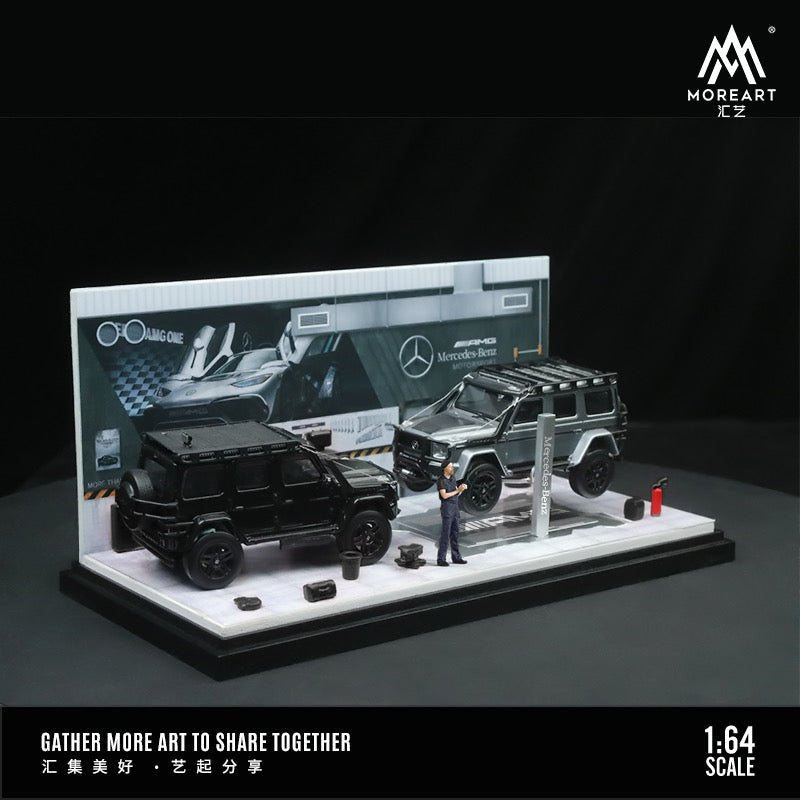 [PREORDER] MoreArt 1:64 - AUTOMOBILE REPAIR WORKSHOP DIORAMA - Mercedes-Benz - MODEL CAR UKMODEL CAR#INNO64##TARMAC##diecast_model#