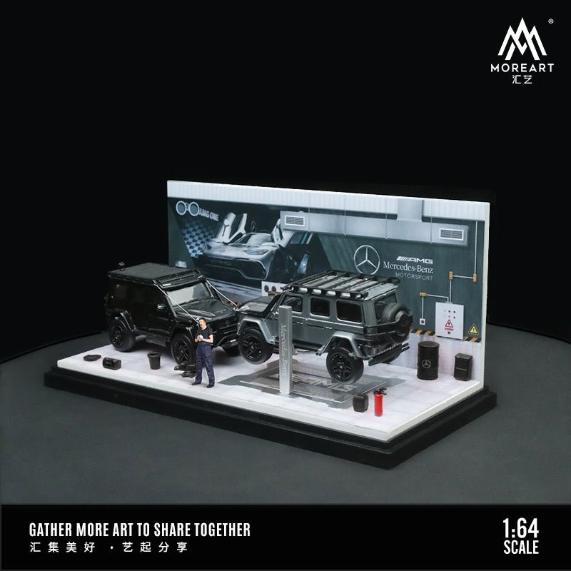 [PREORDER] MoreArt 1:64 - AUTOMOBILE REPAIR WORKSHOP DIORAMA - Mercedes-Benz - MODEL CAR UKMODEL CAR#INNO64##TARMAC##diecast_model#