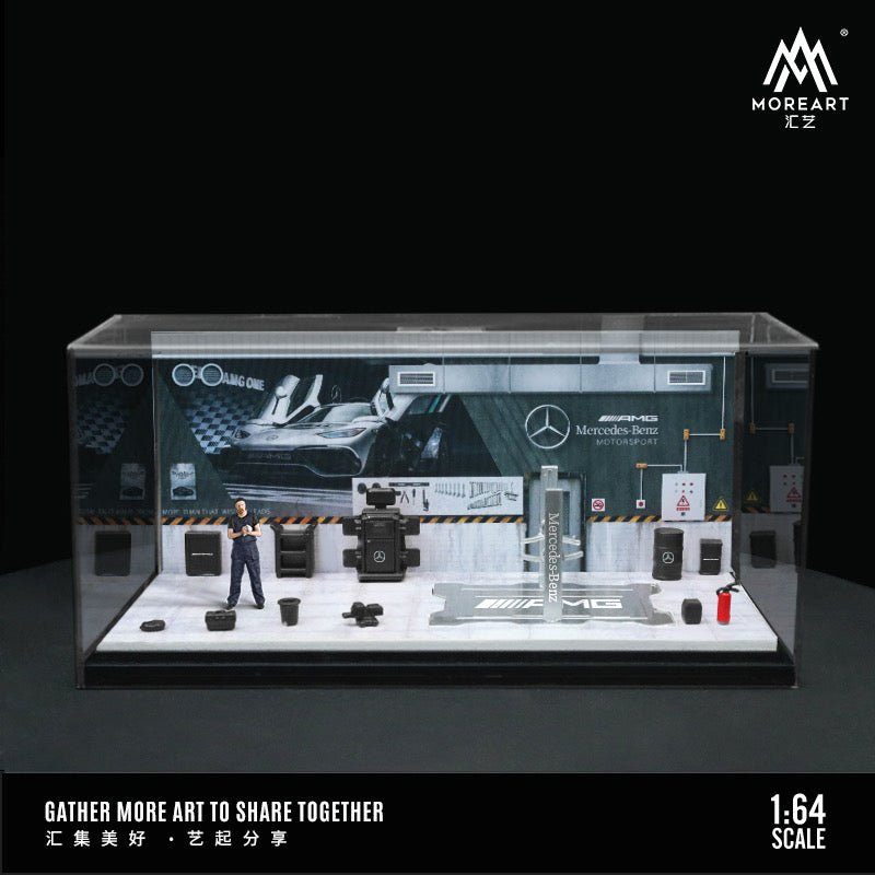 [PREORDER] MoreArt 1:64 - AUTOMOBILE REPAIR WORKSHOP DIORAMA - Mercedes-Benz - MODEL CAR UKMODEL CAR#INNO64##TARMAC##diecast_model#