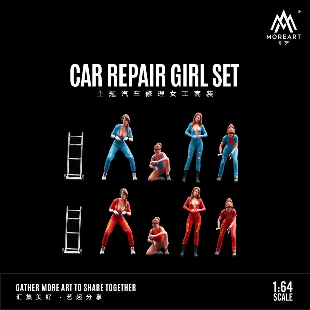 [PREORDER] MoreArt - 1/64 CAR REPAIR GIRL SET - GUIF THEME - MODEL CARS UKFIGURE#INNO64##TARMAC##diecast_model#