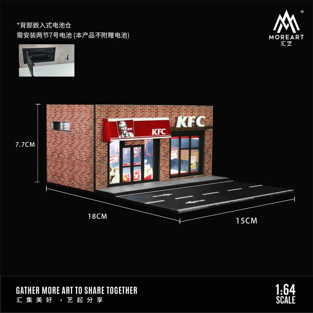 [PREORDER] MoreArt - 1/64 CATERING STORES LIGHTING VERSION INTEGRATED DIORAMA - KFC - MODEL CAR UKFIGURE#INNO64##TARMAC##diecast_model#