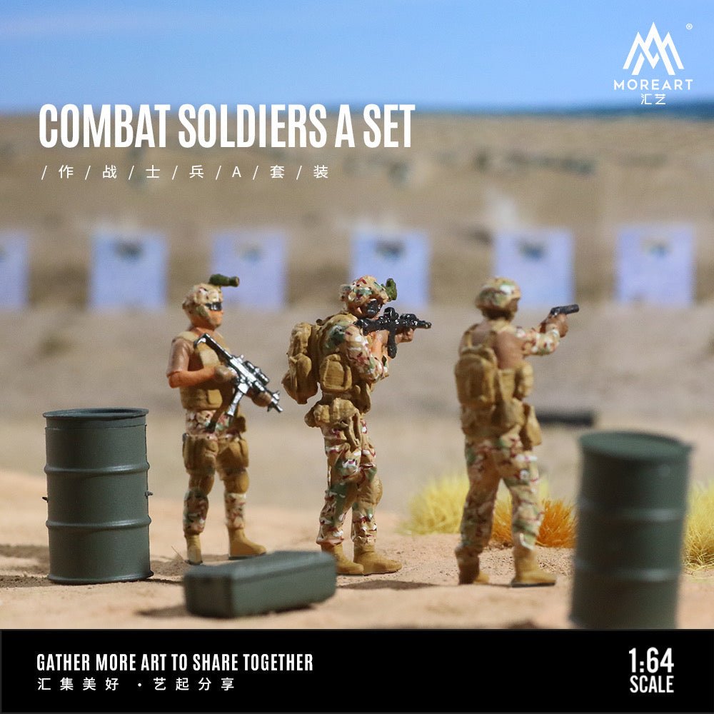 [PREORDER] MoreArt - 1/64 COMBAT SOLDIERS A SET - MODEL CAR UKFIGURE#INNO64##TARMAC##diecast_model#