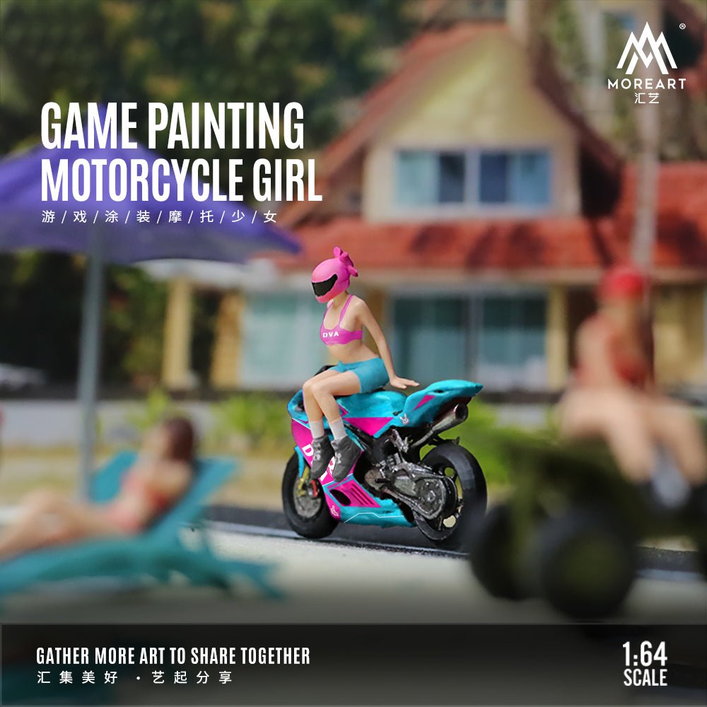 [PREORDER] MoreArt - 1/64 GAME PAINTING MOTORCYCLE GIRL - MODEL CARS UKFIGURE#INNO64##TARMAC##diecast_model#