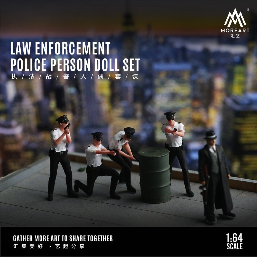 [PREORDER] MoreArt - 1/64 LAW ENFORCEMENT POLIGE PERSON FIGURE SET - MODEL CAR UKFIGURE#INNO64##TARMAC##diecast_model#