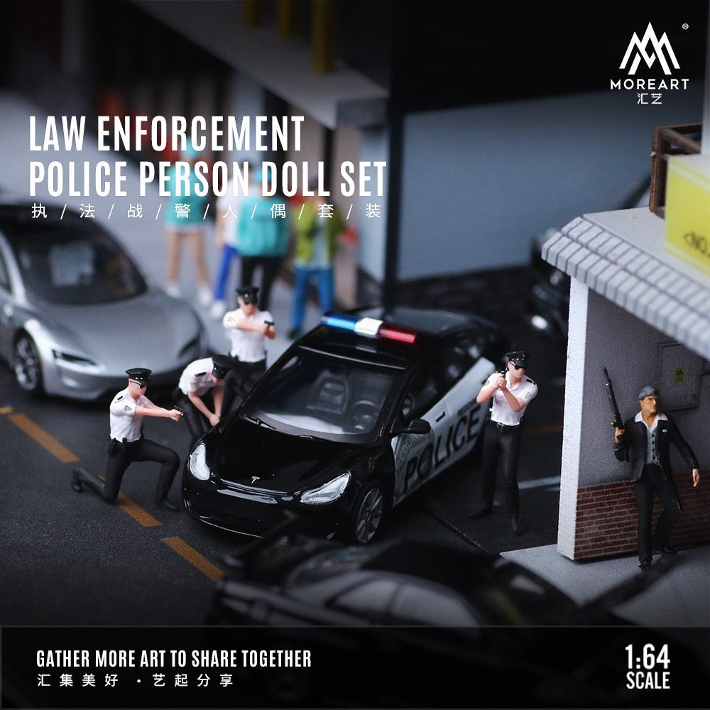 [PREORDER] MoreArt - 1/64 LAW ENFORCEMENT POLIGE PERSON FIGURE SET - MODEL CAR UKFIGURE#INNO64##TARMAC##diecast_model#