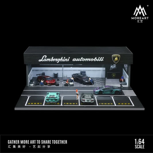 [PREORDER] MoreArt - 1/64 LIGHT EDITION ASSEMBLY AND MODIFICATION SHOP DIORAMA- LAMBORGHINI - MODEL CARS UKFIGURE#INNO64##TARMAC##diecast_model#