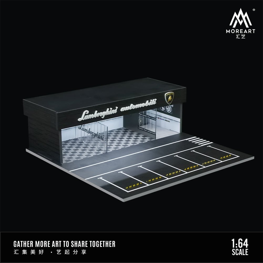 [PREORDER] MoreArt - 1/64 LIGHT EDITION ASSEMBLY AND MODIFICATION SHOP DIORAMA- LAMBORGHINI - MODEL CARS UKFIGURE#INNO64##TARMAC##diecast_model#