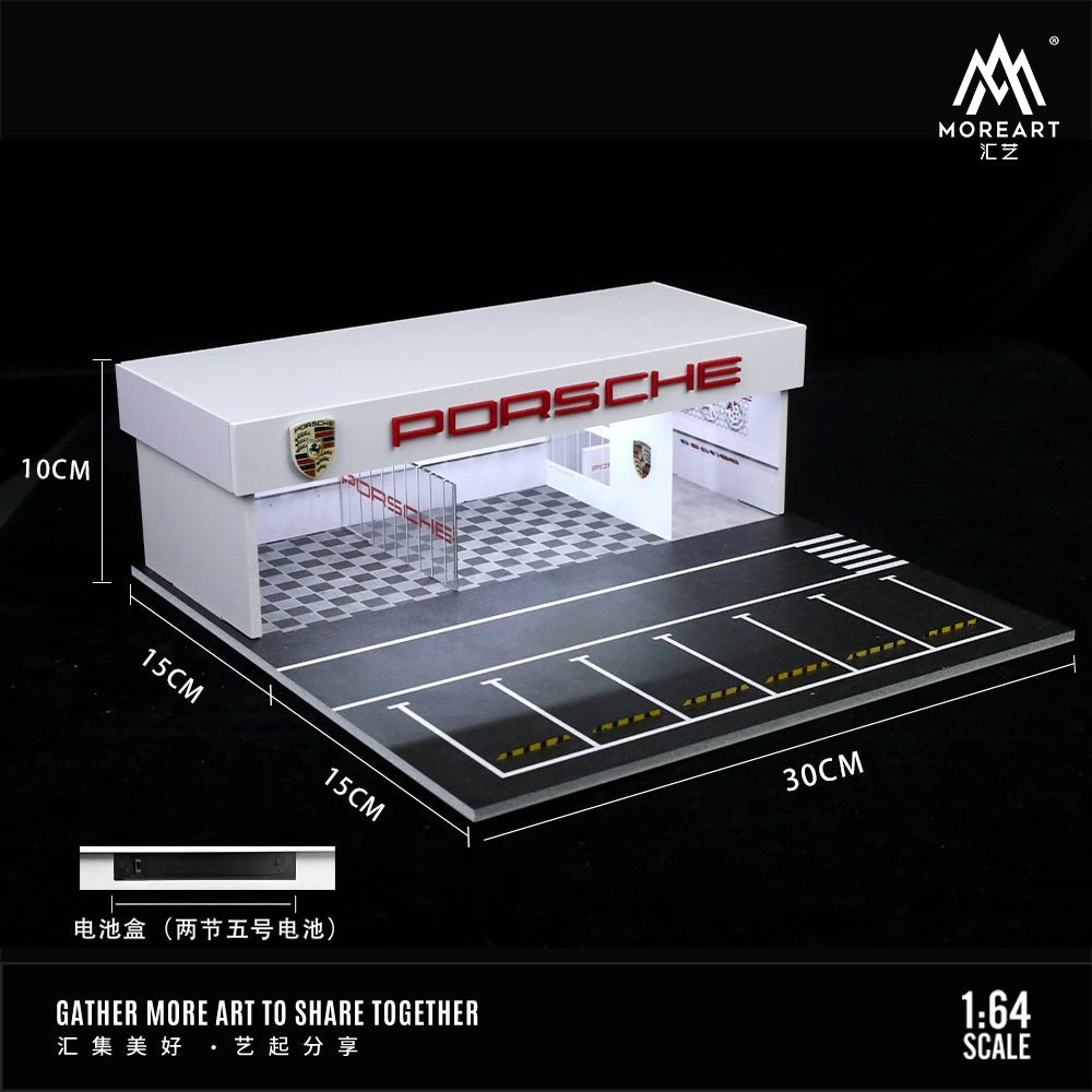 [PREORDER] MoreArt - 1/64 LIGHT EDITION ASSEMBLY AND MODIFICATION SHOP DIORAMA- Porsche - MODEL CARS UKFIGURE#INNO64##TARMAC##diecast_model#