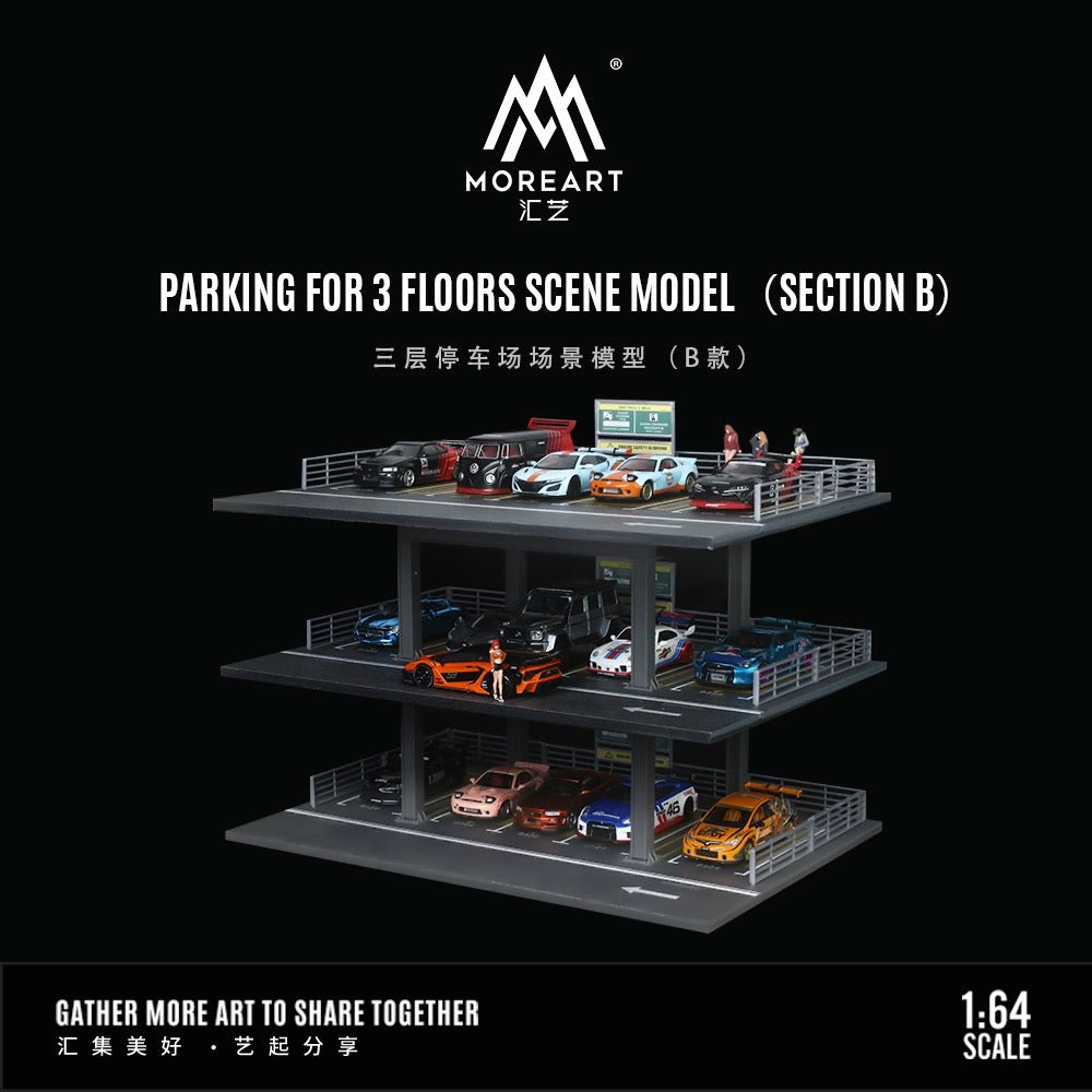 [PREORDER] MoreArt - 1/64 PARKING FOR 3 FLOORS (SECTION B) Scene Model Diorama - MO921002 - MODEL CARS UKFIGURE#INNO64##TARMAC##diecast_model#