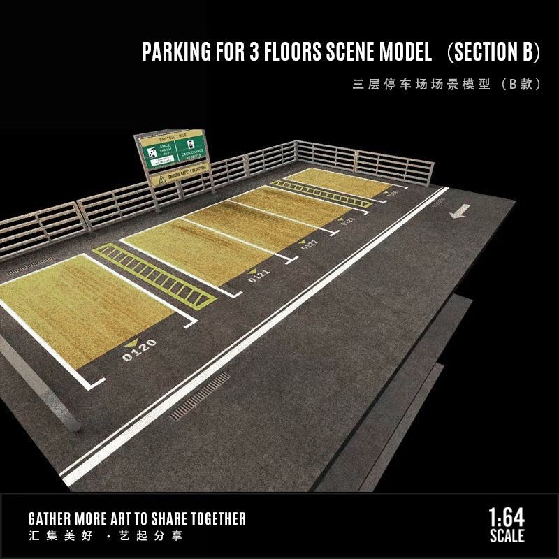 [PREORDER] MoreArt - 1/64 PARKING FOR 3 FLOORS (SECTION B) Scene Model Diorama - MO921002 - MODEL CARS UKFIGURE#INNO64##TARMAC##diecast_model#