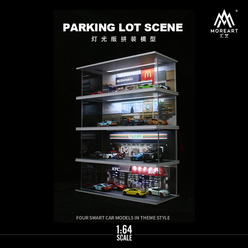 [PREORDER] MoreArt - 1/64 PARKING LOT Light version DIORAMA - Starbucks - MODEL CARS UKFIGURE#INNO64##TARMAC##diecast_model#