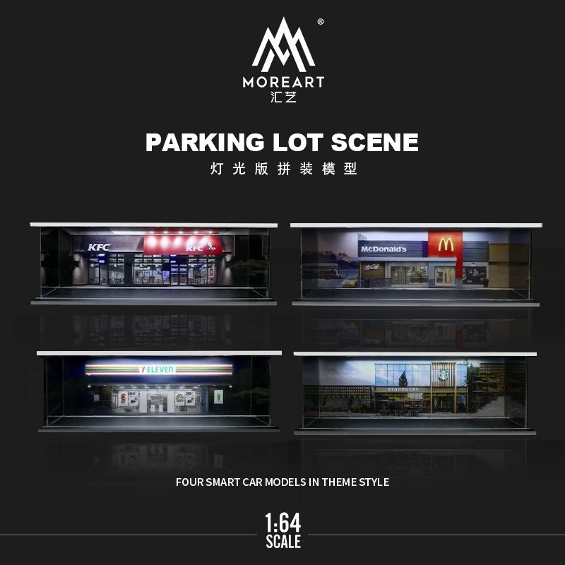 [PREORDER] MoreArt - 1/64 PARKING LOT Light version DIORAMA - Starbucks - MODEL CARS UKFIGURE#INNO64##TARMAC##diecast_model#