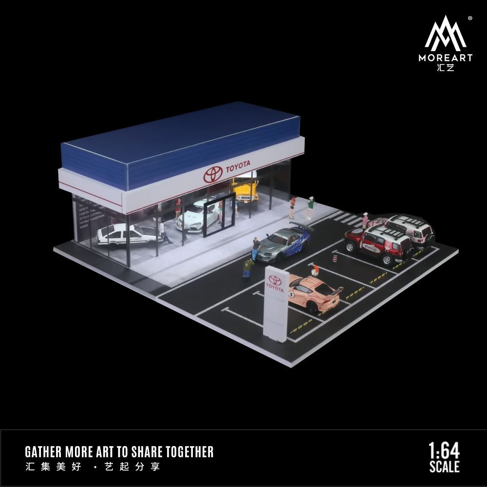 [PREORDER] MoreArt - 1/64 TOYOTA 4S SHOWROOM MODEL DIORAMA - MO936008 - MODEL CARS UKFIGURE#INNO64##TARMAC##diecast_model#