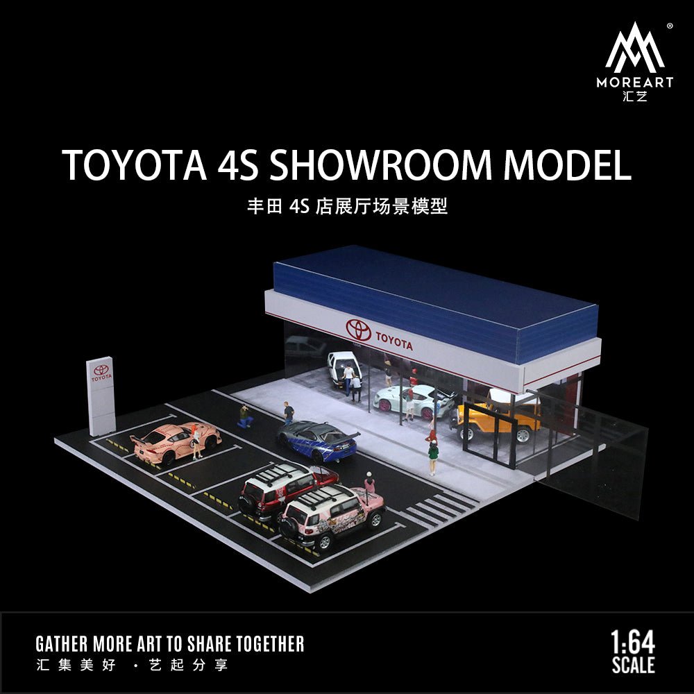 [PREORDER] MoreArt - 1/64 TOYOTA 4S SHOWROOM MODEL DIORAMA - MO936008 - MODEL CARS UKFIGURE#INNO64##TARMAC##diecast_model#