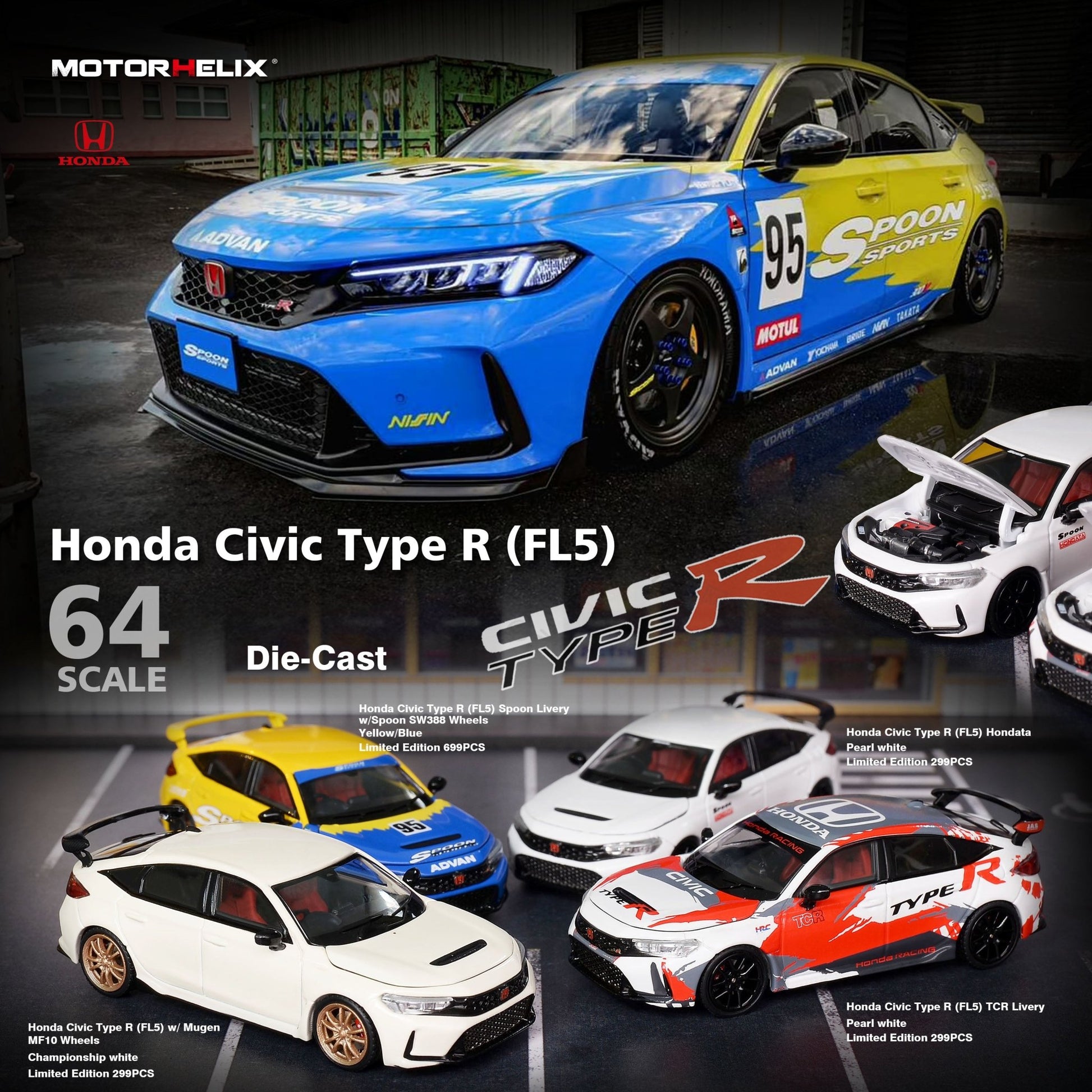 [PREORDER] MOTORHELIX - 1/64 Honda Civic Type R(FL5) diecast model - Champion White - MODEL CAR UKMODEL CAR#INNO64##TARMAC##diecast_model#