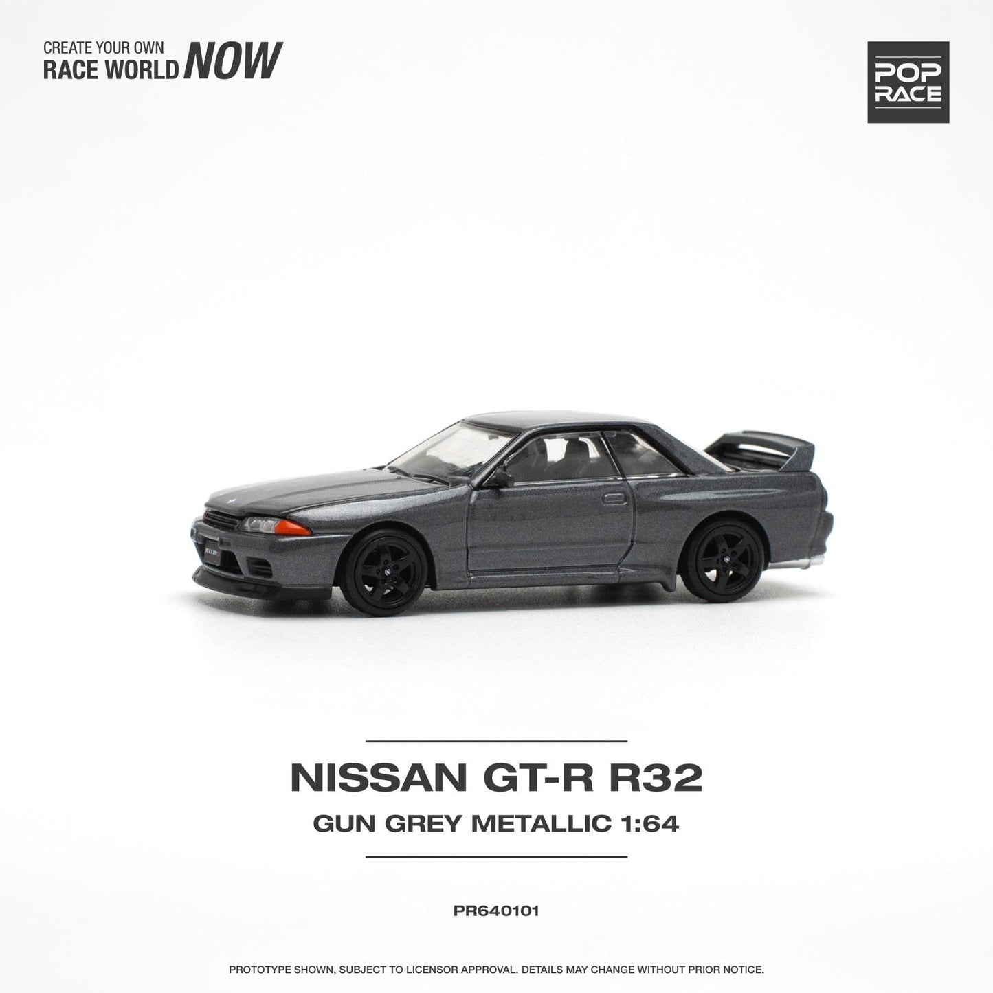 [PREORDER] POP RACE - GT-R R32 GUN GREY METALLIC - PR640101 - MODEL CAR UKMODEL CAR#INNO64##TARMAC##diecast_model#