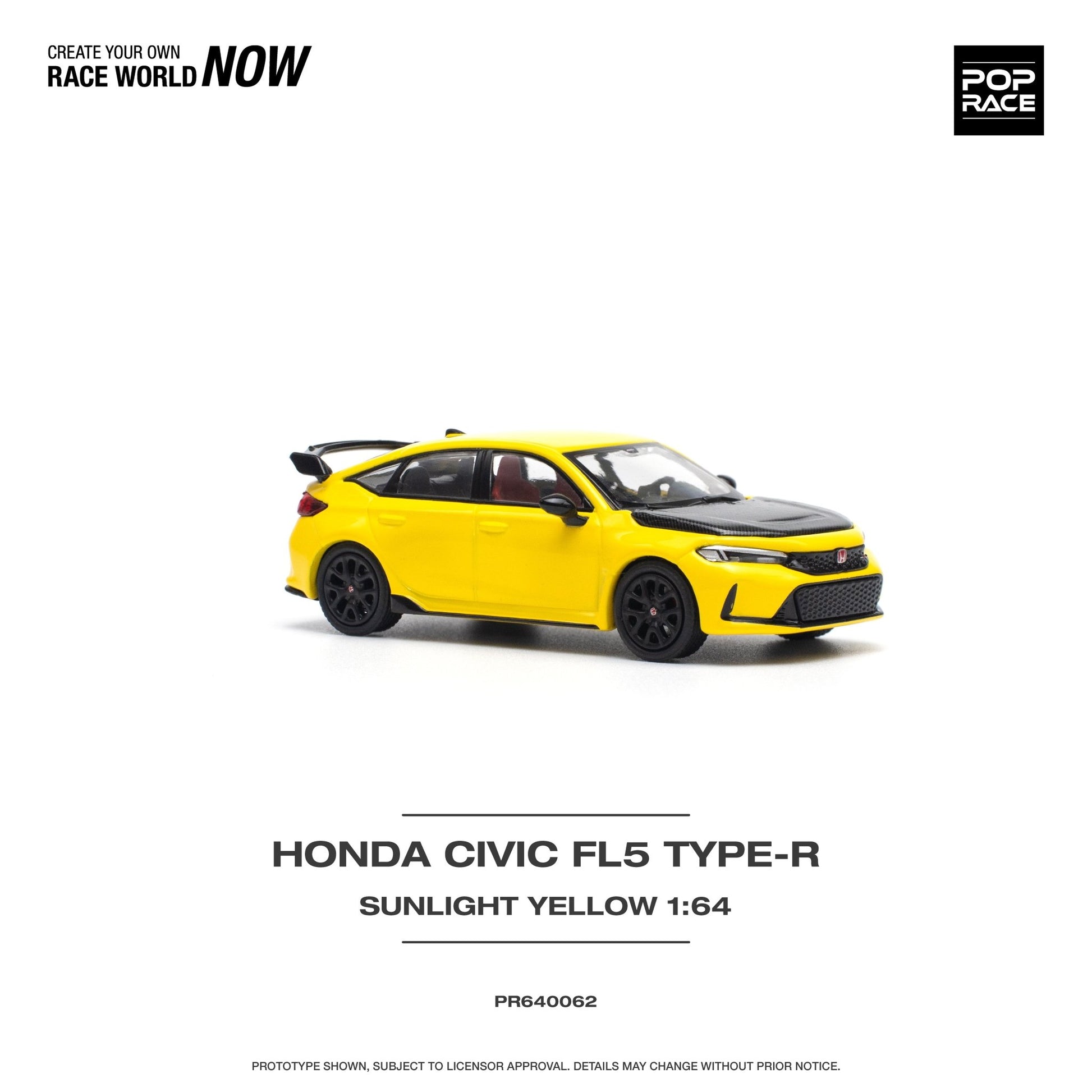 [PREORDER] POP RACE - HONDA CIVIC FL5 TYPE-R SUNLIGHT YELLOW - PR640062 - MODEL CARS UKMODEL CAR#INNO64##TARMAC##diecast_model#