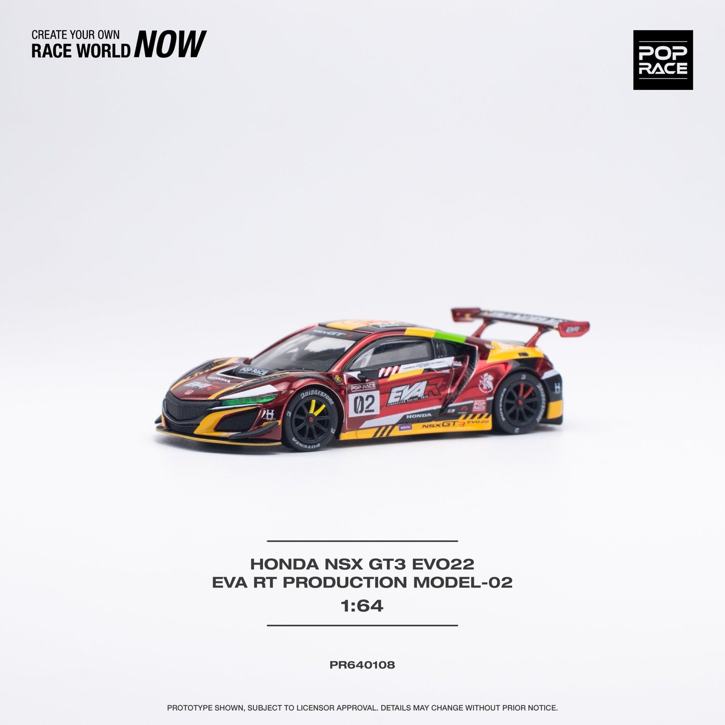 [PREORDER] POP RACE - HONDA NSX GT3 EVO22 EVA RT PRODUCTION MODEL-02 - PR640108 - MODEL CARS UKMODEL CAR#INNO64##TARMAC##diecast_model#