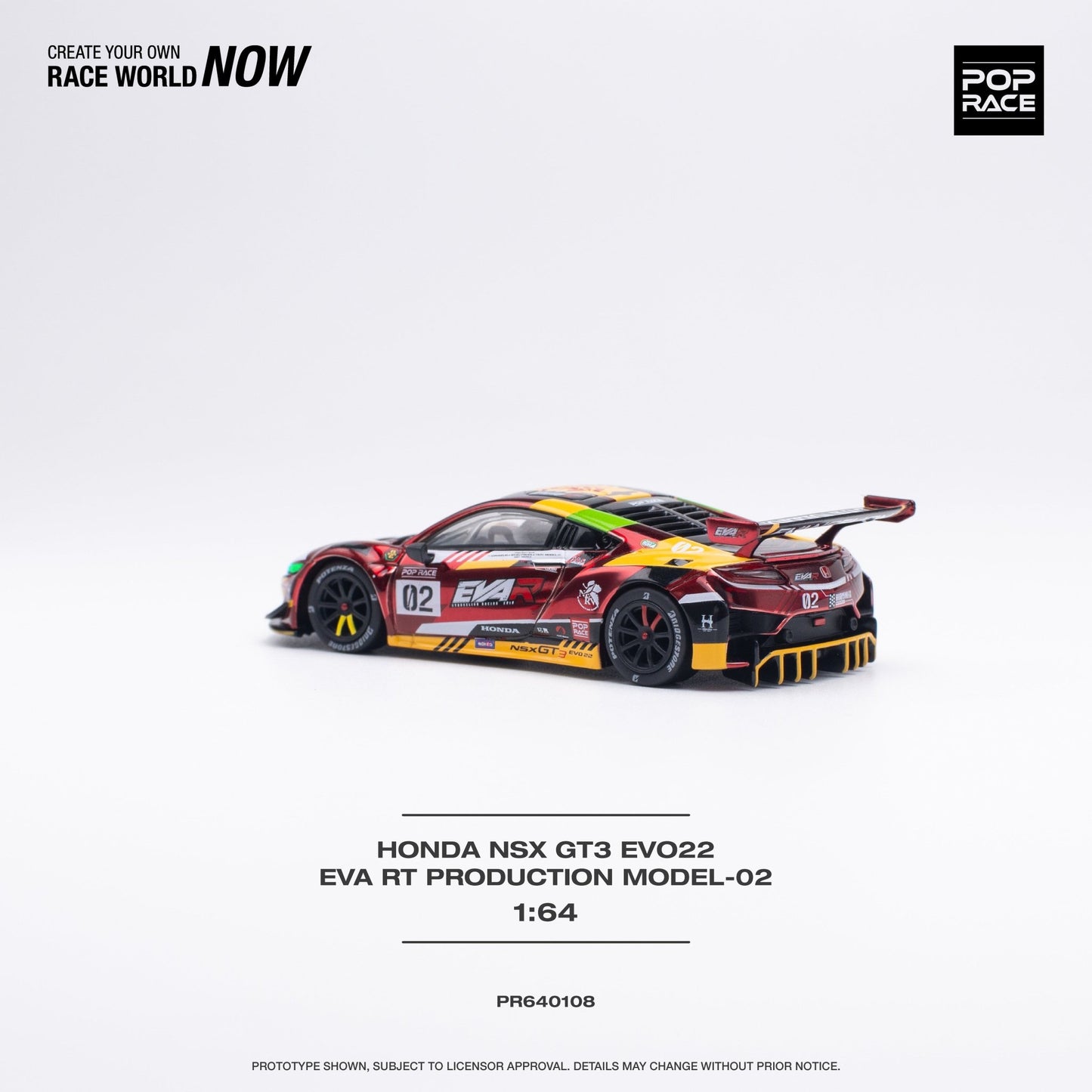 [PREORDER] POP RACE - HONDA NSX GT3 EVO22 EVA RT PRODUCTION MODEL-02 - PR640108 - MODEL CARS UKMODEL CAR#INNO64##TARMAC##diecast_model#