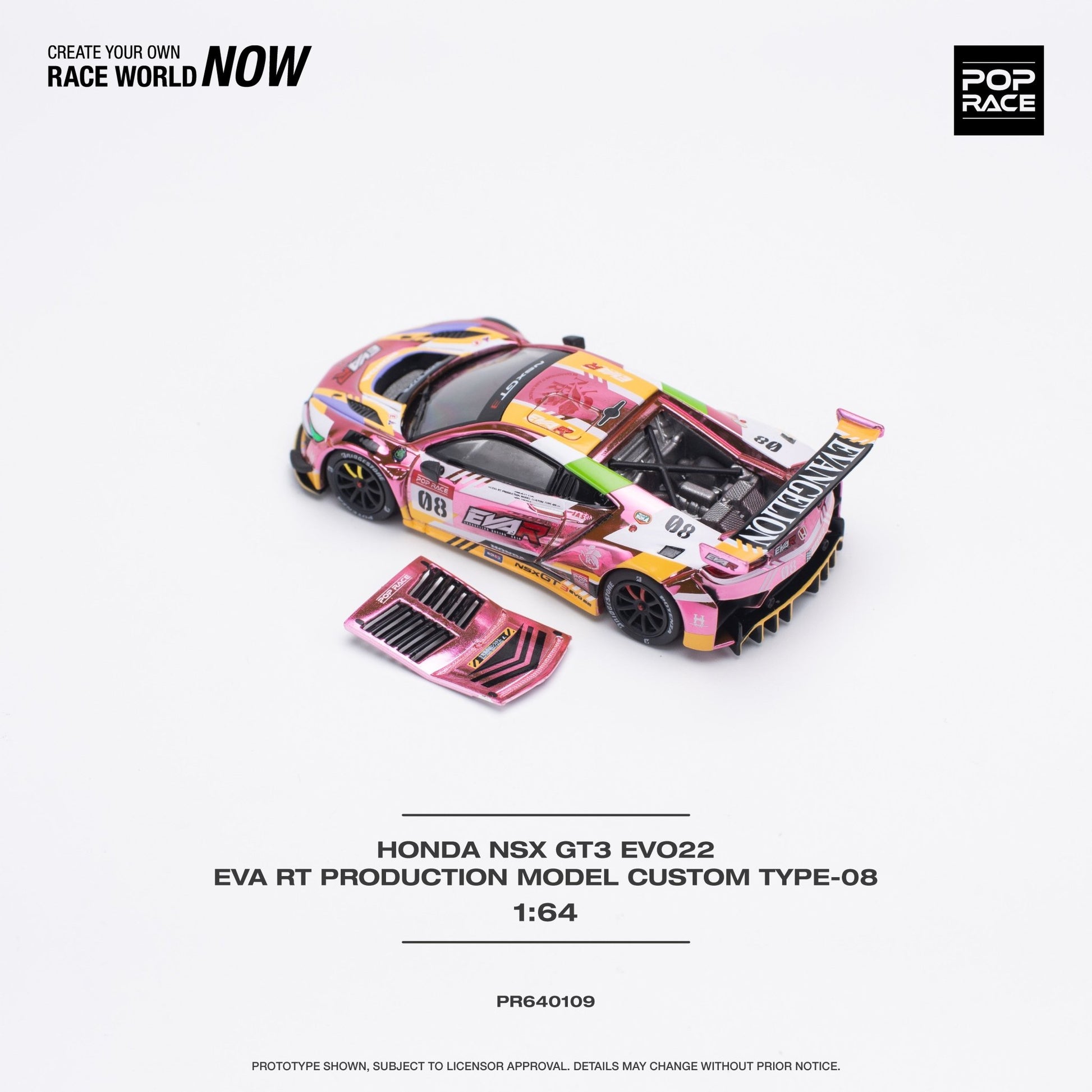 [PREORDER] POP RACE - HONDA NSX GT3 EVO22 EVA RT PRODUCTION MODEL CUSTOM TYPE-08 - PR640109 - MODEL CARS UKMODEL CAR#INNO64##TARMAC##diecast_model#