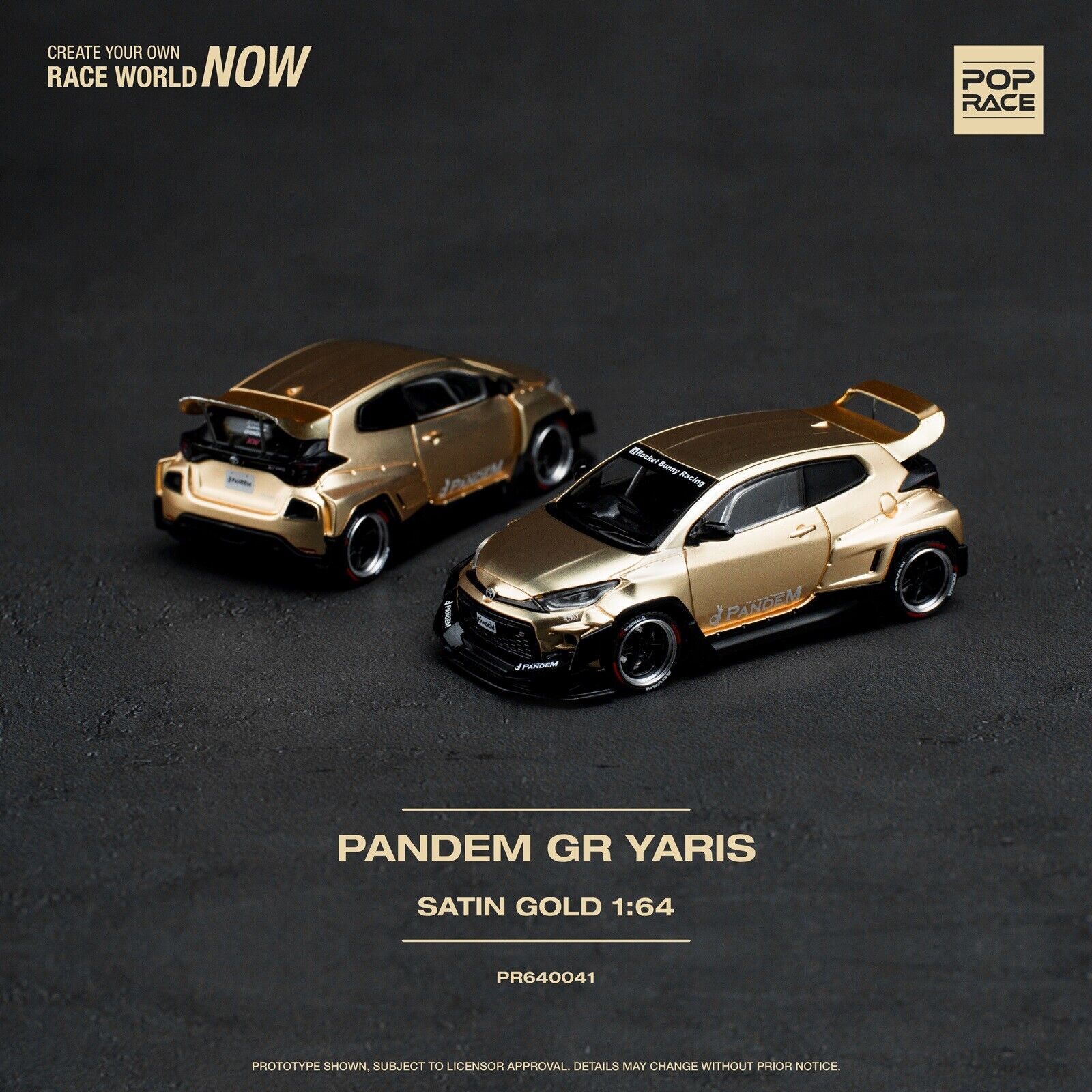 [PREORDER] POP RACE - Padem GR Yaris Satin Gold Diecaset Model Car - PR640041 - MODEL CAR UKMODEL CAR#INNO64##TARMAC##diecast_model#