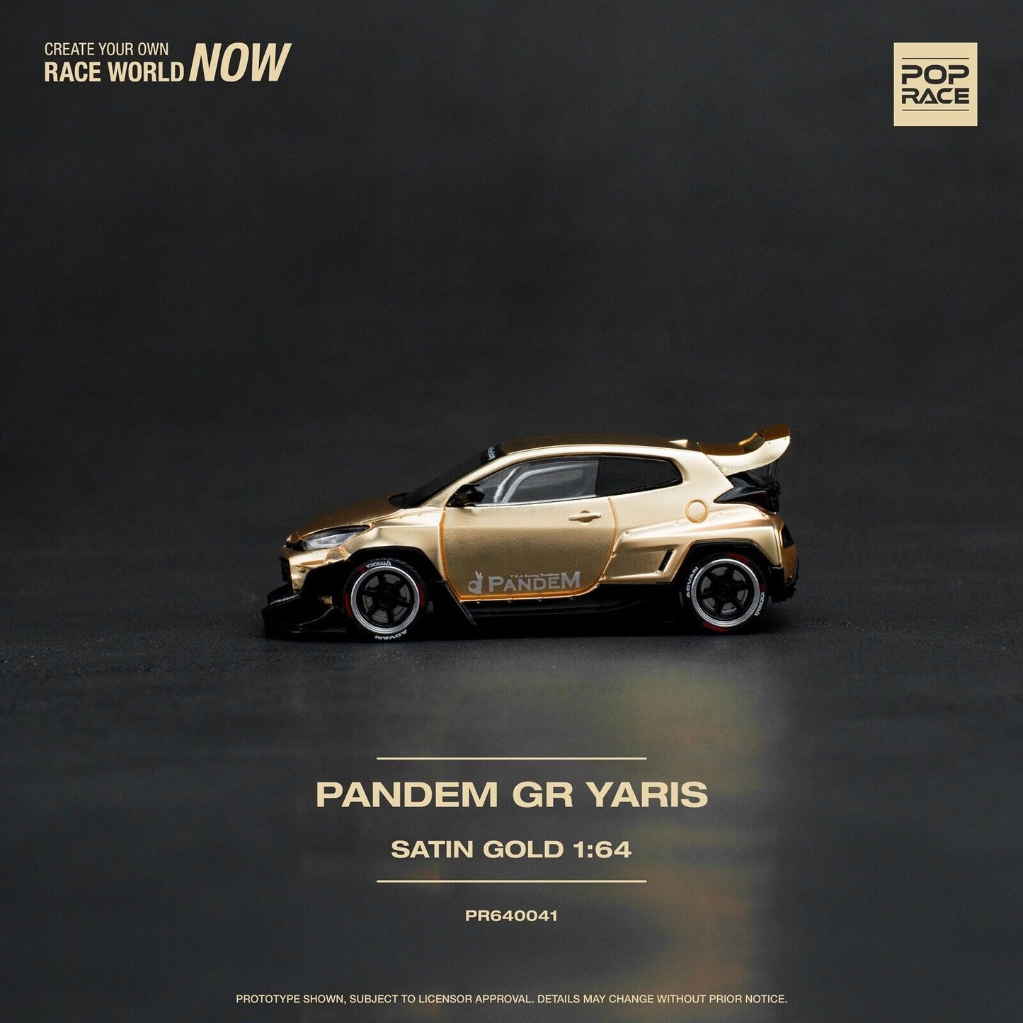 [PREORDER] POP RACE - Padem GR Yaris Satin Gold Diecaset Model Car - PR640041 - MODEL CAR UKMODEL CAR#INNO64##TARMAC##diecast_model#